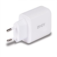 Lindy LadegeräT 65 Watt USB-A & C Gan Charger, Weiß