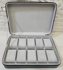 Watch Display 10 Grids Storage Box Organizer Zipper Travel Collector Case