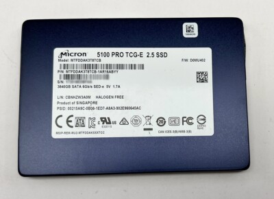 Micron 5100 PRO TCG-E 2.5 SSD 3840 GB SATA Server PC MAC Model 