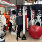 White Skinny Space Rocket Large Statue Orbit Decor Astronaut Theme Display Prop