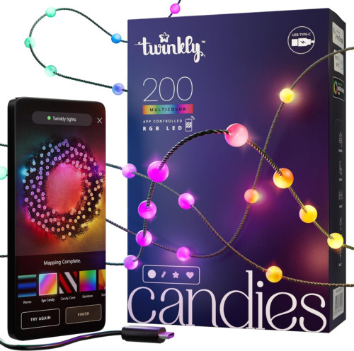 Candies App-Controlled Pearl-Shaped LED Light String with 200 RGB (16 Million Co
