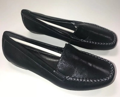 m&s black flat shoes