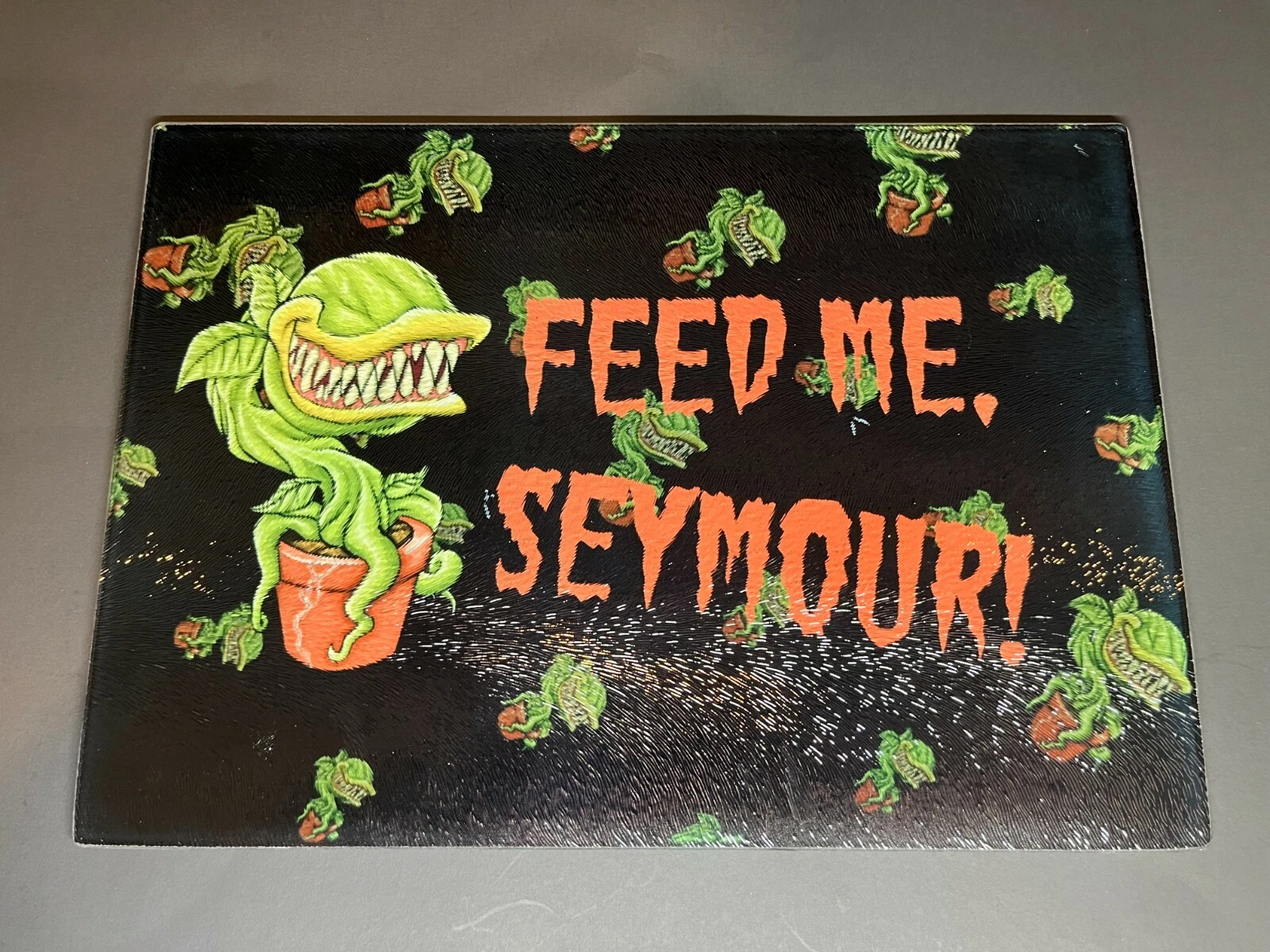 Little Shop Of Horrors Glass Cutting Board