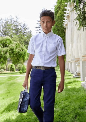 NWT Youth Boys French Toast Relaxed Fit Twill Navy Blue School Uniform Pants  12 | eBay