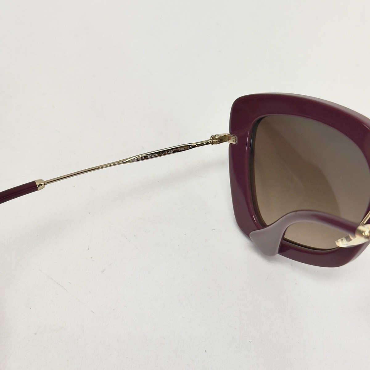 MIU MIU NOIR 07O Foil Purple Leather Amaranth Gold Square