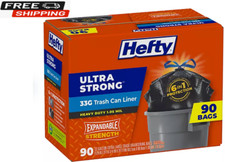 Hefty Ultra Strong Drawstring Trash Bags, Unscented 33 gal., 90 ct. 