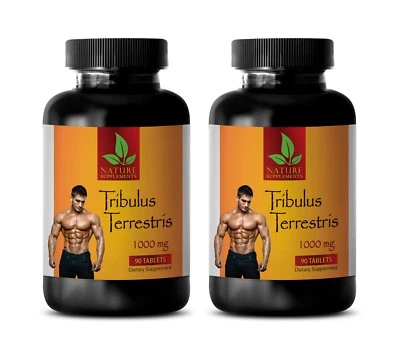 NATURE SUPPLEMENTS Tribulus Terrestris Extract 1000mg Testosterone Booster Muscle Mass -180 tabs 2B