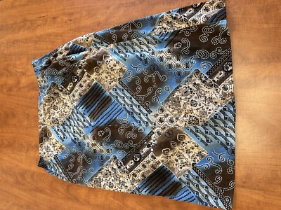 CJ78 - Christopher & Banks CJ Banks Black Brown blue Tan Skirt 22 3x