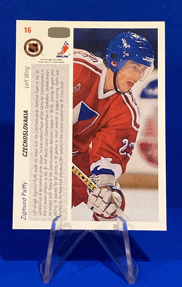 1991-92 Upper Deck Zigmund Palffy Rookie Card Canada Cup #16 - Image 2 of 2
