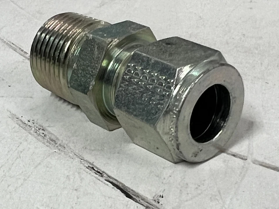 LOTE DE 48 accesorios de tubo conector macho de acero Parker Hannifin 1/2" x 1/2" A-LOK Foto 4 de 4