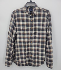 J Crew Shirt Mens Medium Brown Plaid Flannel Long Sleeve Button Up Outdoor