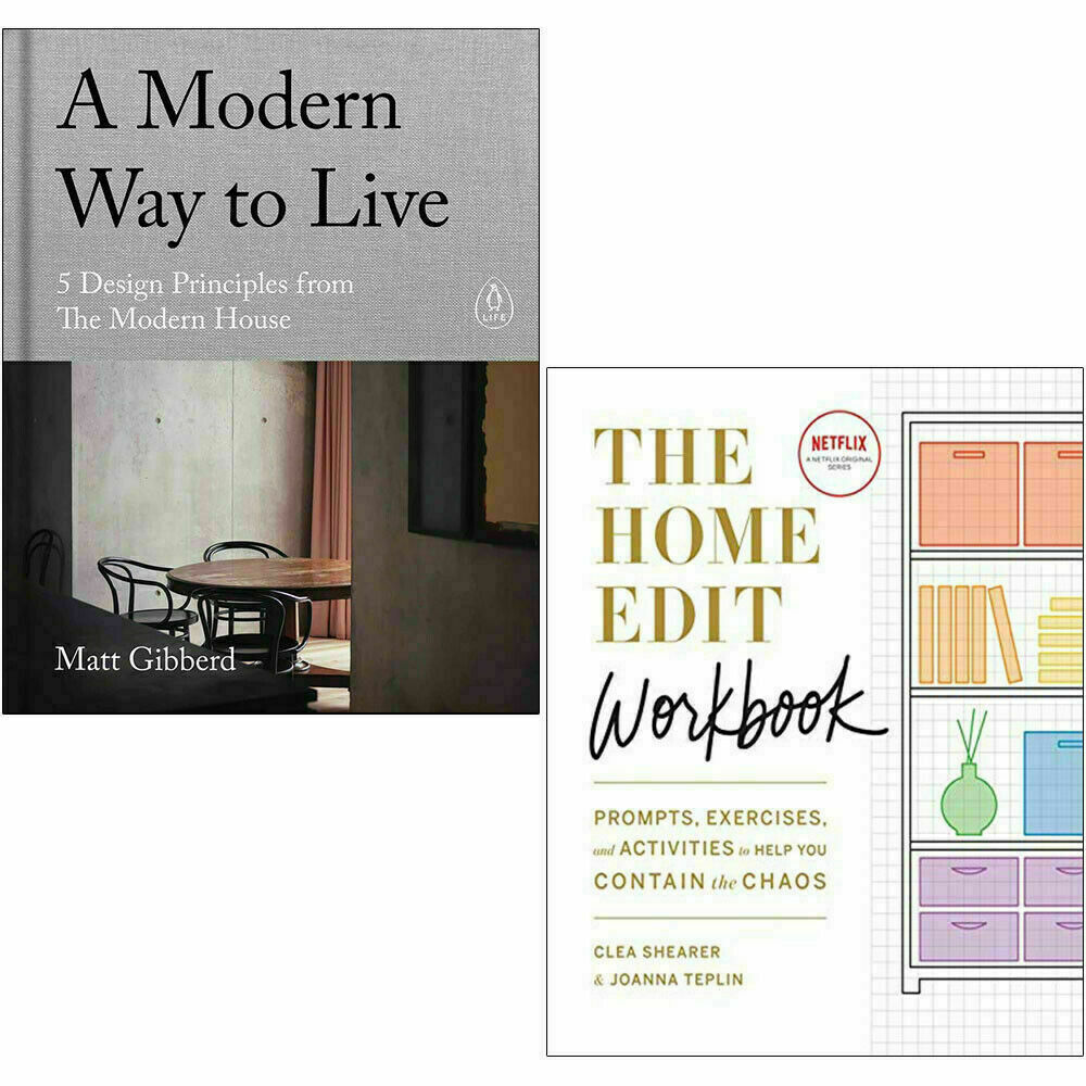 A Modern Way to Live, Home Edit Workbook Prompts,Exercise 2 Books Collection Set