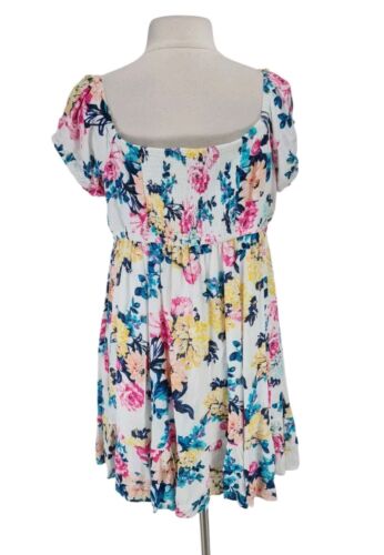 TORRD Women Mini Fit & Flare Dress Plus Size 1X Floral Boat Neck Cap SLV 270BP - Picture 3 of 6
