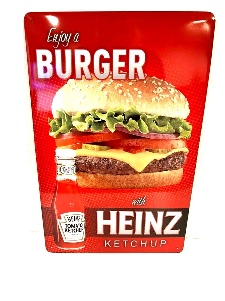 Heinz Ketchup Aluminum Sign NEW 17" x 11" -"Enjoy a Hamburg with Heinz Ketchup" - Image 2 of 4