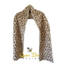 Printed Sherpa Scarf Womens Animal Print One Size 72"X10" NEW 