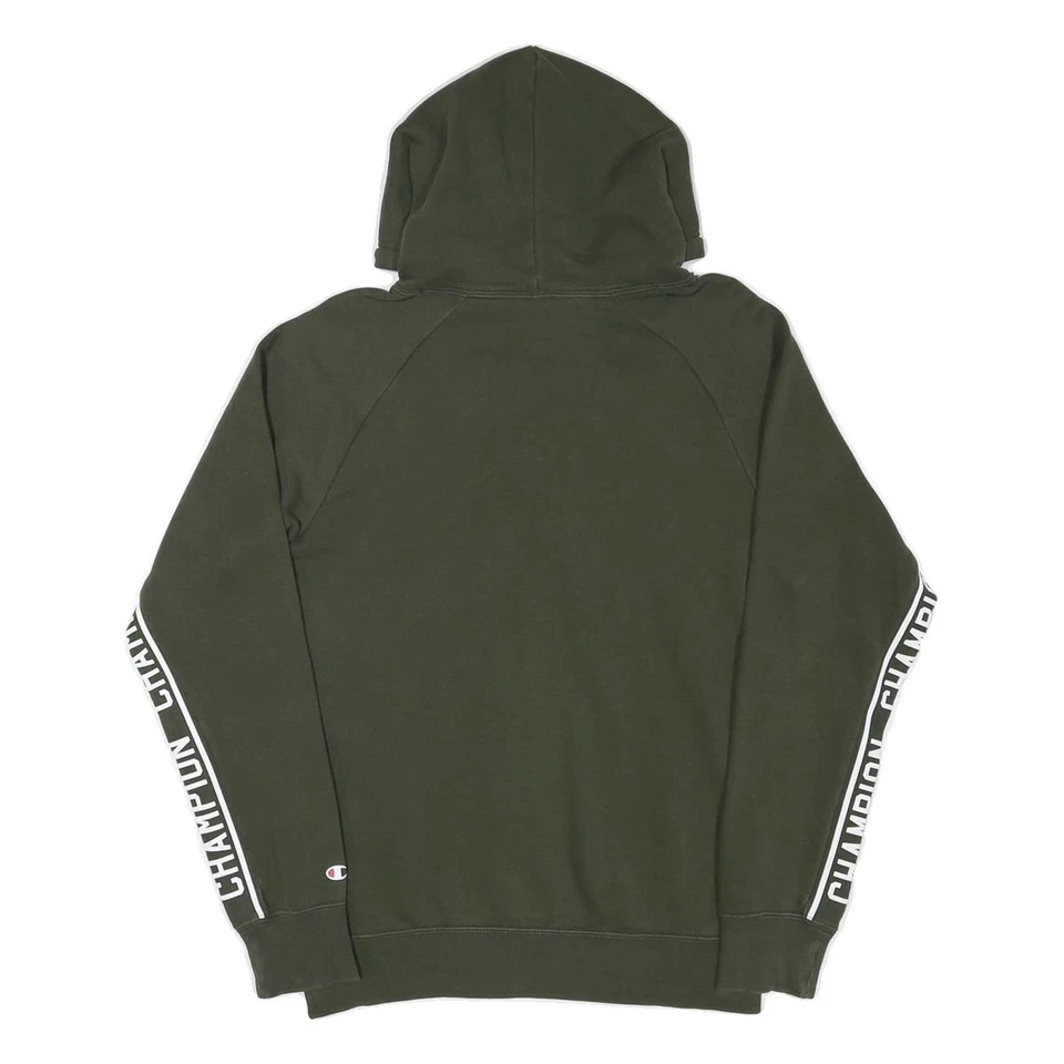 CHAMPION Homme Sweat à Capuche Vert Taille S Pull Coton Mélangé Ruban Manche - Photo 3/4