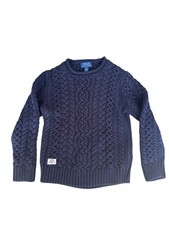 Polo Ralph Lauren Blue Cable Knit Sweater Pullover Kids Size 5 Preppy School Pic
