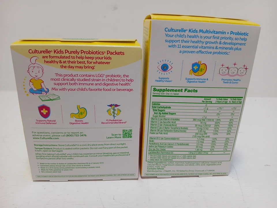 Culturelle Kids Multivitamin Probiotic Chewable And Purely Probiotics Packets - Image 2 of 4