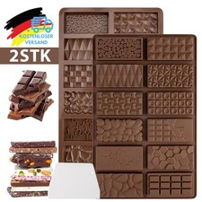 2Tlg Silikon Schokoladenform Dubai Tief Tafelform Pralinen Gießform Backform Set