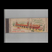 Matchbook Cover Weiss Restaurant Road Channel, Long Island, NY