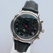 Mercedes Benz Classic Car Accessory Retro Design Moon Phase Chronograph Watch