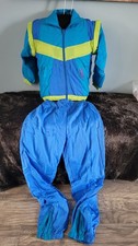 Vintage 90s Jordache Kids Tracksuit Convertible Jacket Vest Blue Green Sz XL