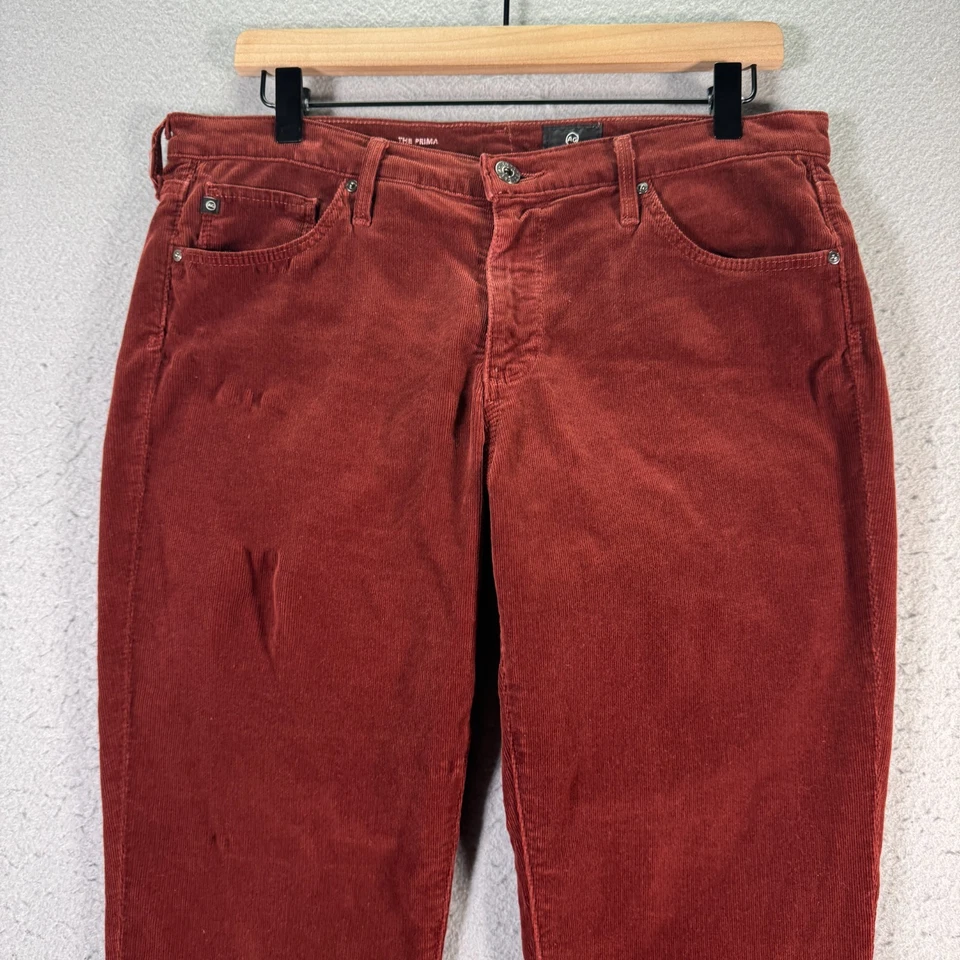 Adriano Goldschmied The Prima Cigarette Leg Corduroy Jeans Women 31R Red Comfort - Image 3 of 4