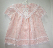 Vintage Gunne Sax Jessica McClintock Dress Girl Size 2T Floral Lace Trim Peach