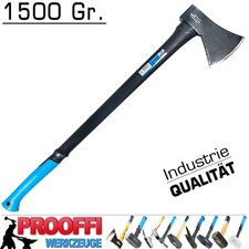Profi Holzaxt Holz Beil Forst Hand Axt Holz Spalten Fiberglas ERGO Stiel 1500 Gr