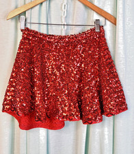Vintage Red Sequin Skirt Child Costume By Algy