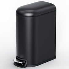 Small Bathroom Trash Can with Lid Soft Close 5L/1.3 Gallon Stainless Steel Slim
