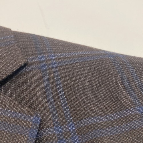 Brooks Brothers Sport Coat Mens 40R Brown Blue Windowpane Merino Wool Blazer - Picture 6 of 16
