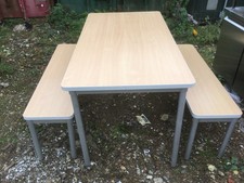 GOPAK Enviro Rectangular Classroom Table + Benches. Length: 140cm