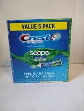 Crest Complete + Scope Outlast Ultra Fresh Toothpaste Pack Of 5 /6.3 oz Each 