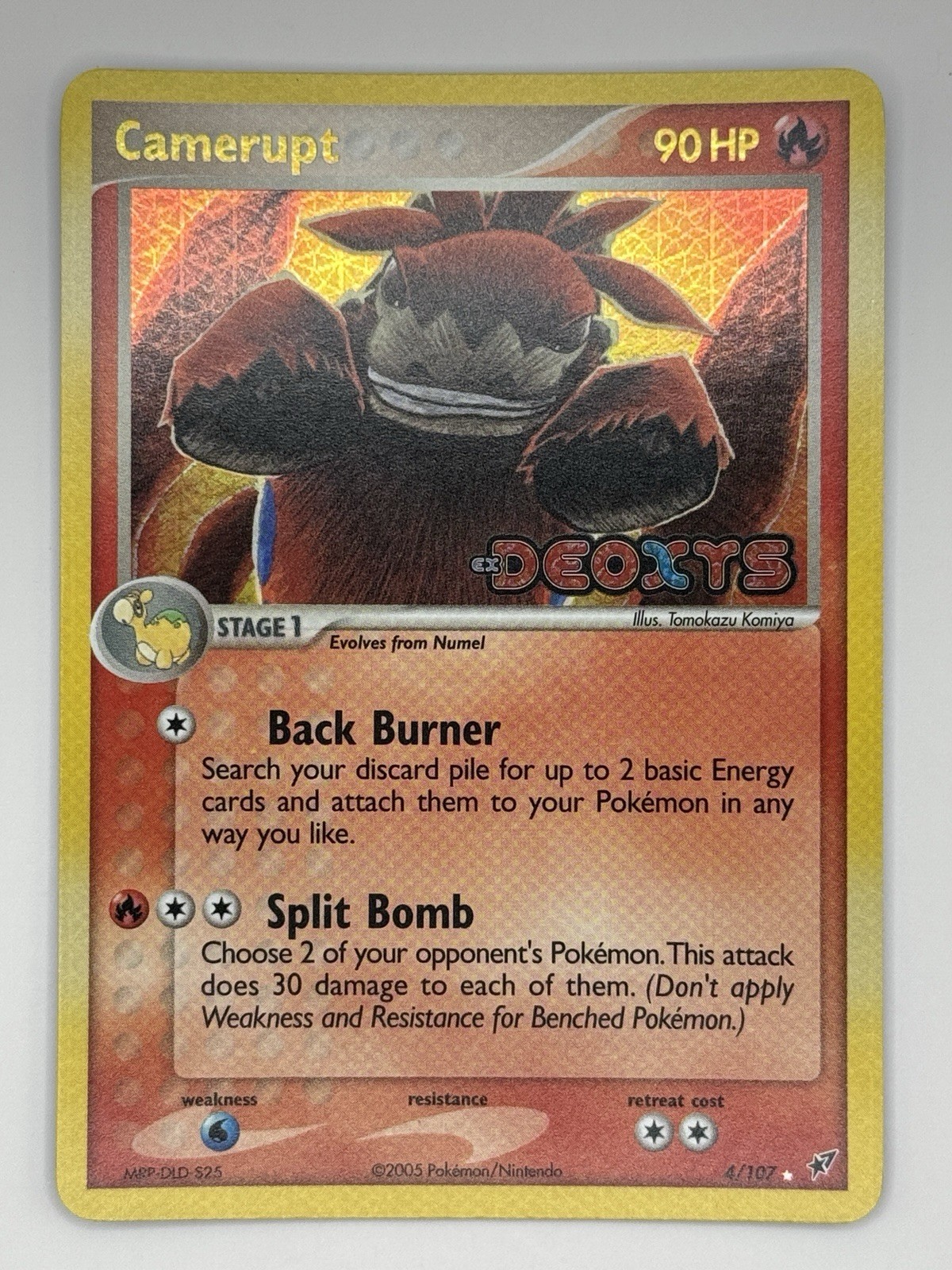 Pokémon TCG Camerupt 2005 EX Deoxys Reverse Holo Stamped Card 4/107 NM