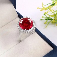 10 Ct Certified Natural Blood Red Ruby Ring In 925 Sterling Silver All Sizes