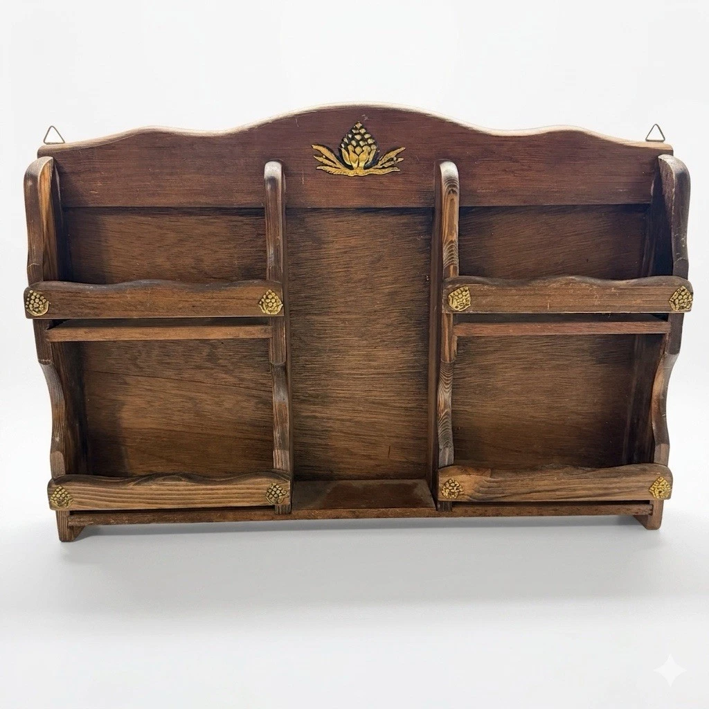 Vintage Wooden Wall Shelf Spice Rack Rustic Farmhouse Standing Trinket Display
Opens in a new window