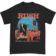 Vintage Rush Band Moving Pictures Tour Cotton Black All Size Unisex Shirt MM131