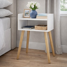 Wooden Bedside Table Bedroom Furniture Storage Nightstand Side Tables White