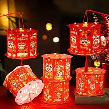 4pcs Red Chinese Festival Lantern Hanging Paper Lantern DIY for Chinese New Y...