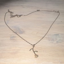 Gold Tone Rose Flower Pendant Necklace with Lobster Clasp Metal Chain Jewelry