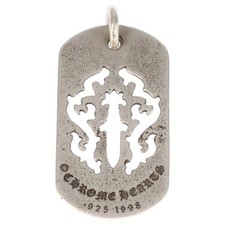 CHROME HEARTS D TAG LRG DAGGER VINDAGER CUT OUT DOG LARGE PENDANT TOP Used 68189