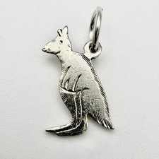 Vintage 925 Sterling Silver Kangaroo Charm Pendant 