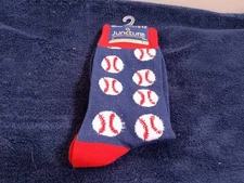 NWT Juncture Crew Socks, Men's Size 6-12,Multicolor,Base Balls Theme,1 Pair