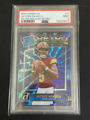 Jayden Daniels 2024 Panini Donruss RC Retro PSA 9 Rated Rookie #11