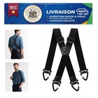 Bretelles homme réglables 3,8 cm noires en X taille unique Gucass