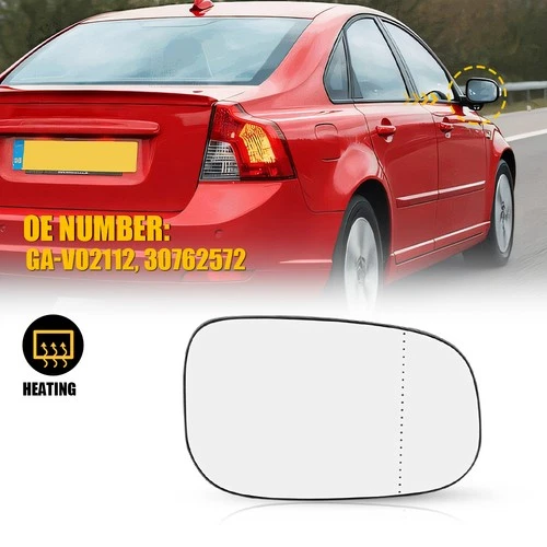 Fits Volvo C30 C70 S40 S60 V50 V70 Mirror Glass RH Passenger Side w/ Back Plate