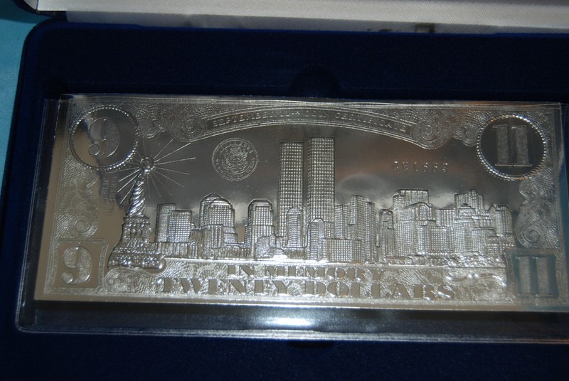 $20 September 11th Silver Leaf Coin-Certificate With COA