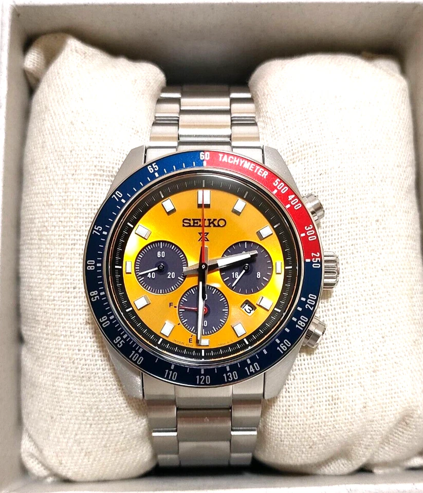 SEIKO PROSPEX SBDL117 SPEEDTIMER Solar Chronograph Date Bright Yellow 2024... - Immagine 4 di 4