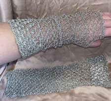Vintage Beaded Crocheted Gloves - Elbow Length- Unique 